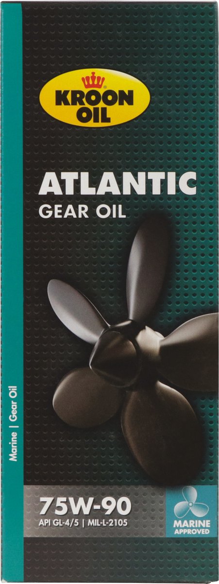 Kroon-oil atlantic gear oil - synthetische 75w-90 transmissieolie - 500ml - blauw