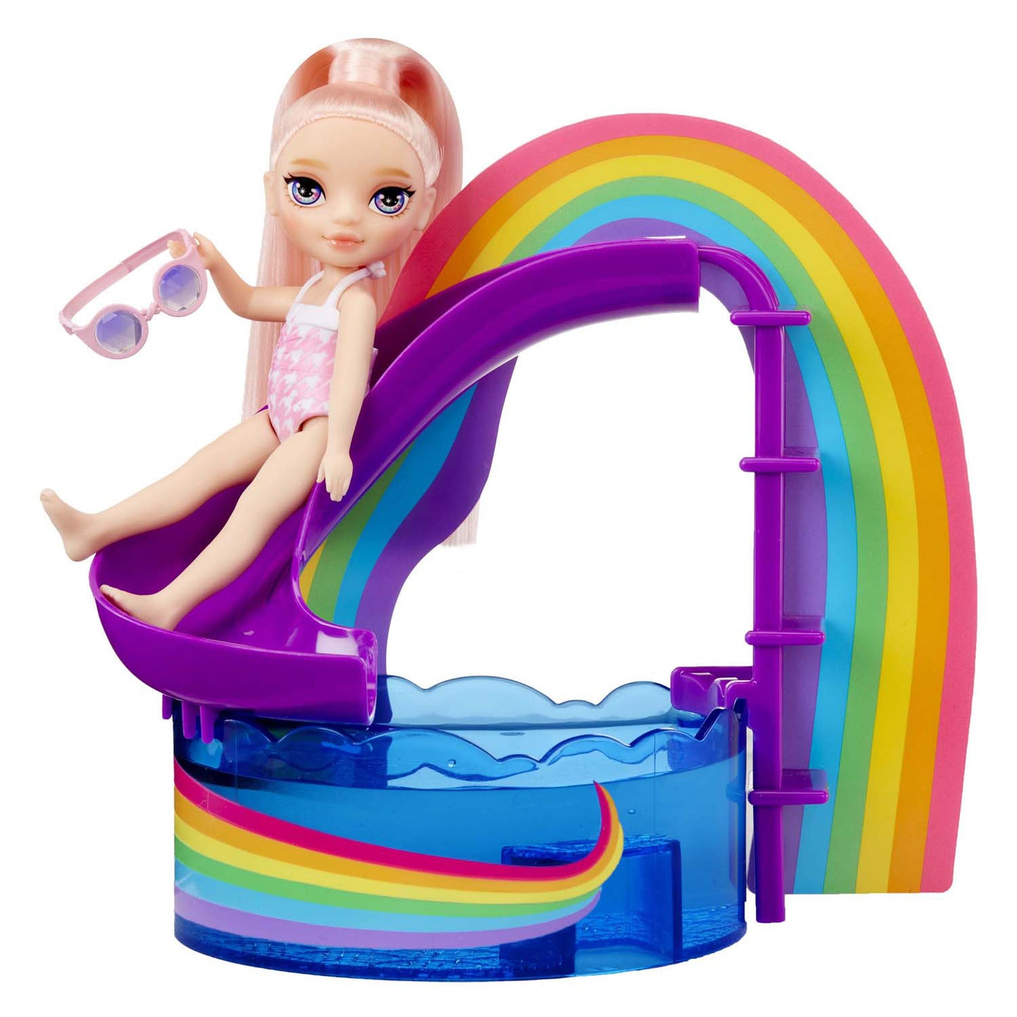 Mga entertainment rainbow high pop kleine zwembaddag met blush speelset
