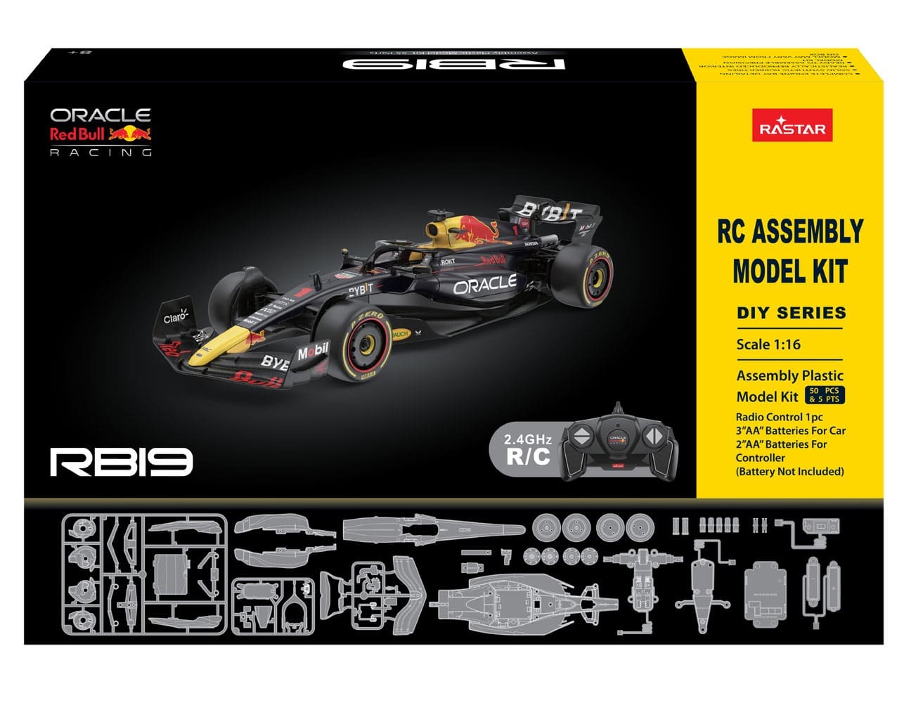 Rastar radiografische bouwdoos 1:16 oracle red bull f1 racing rb19 bricks lengte 35 cm formule 1