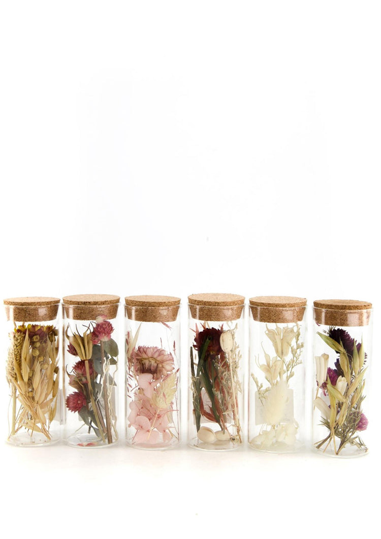 Dijk natural collections pot glas met droogbloemen ø5x12.5cm