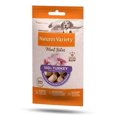 Natures variety freeze dried meat bites turkey