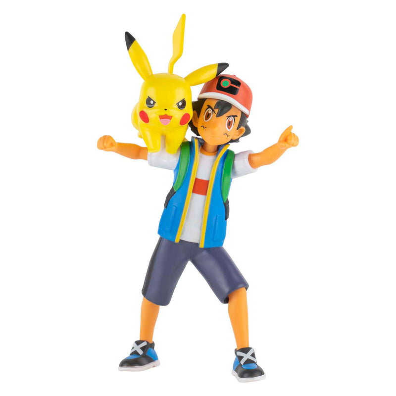 Jazwares pokémon battle feature figuur - ash pikachu