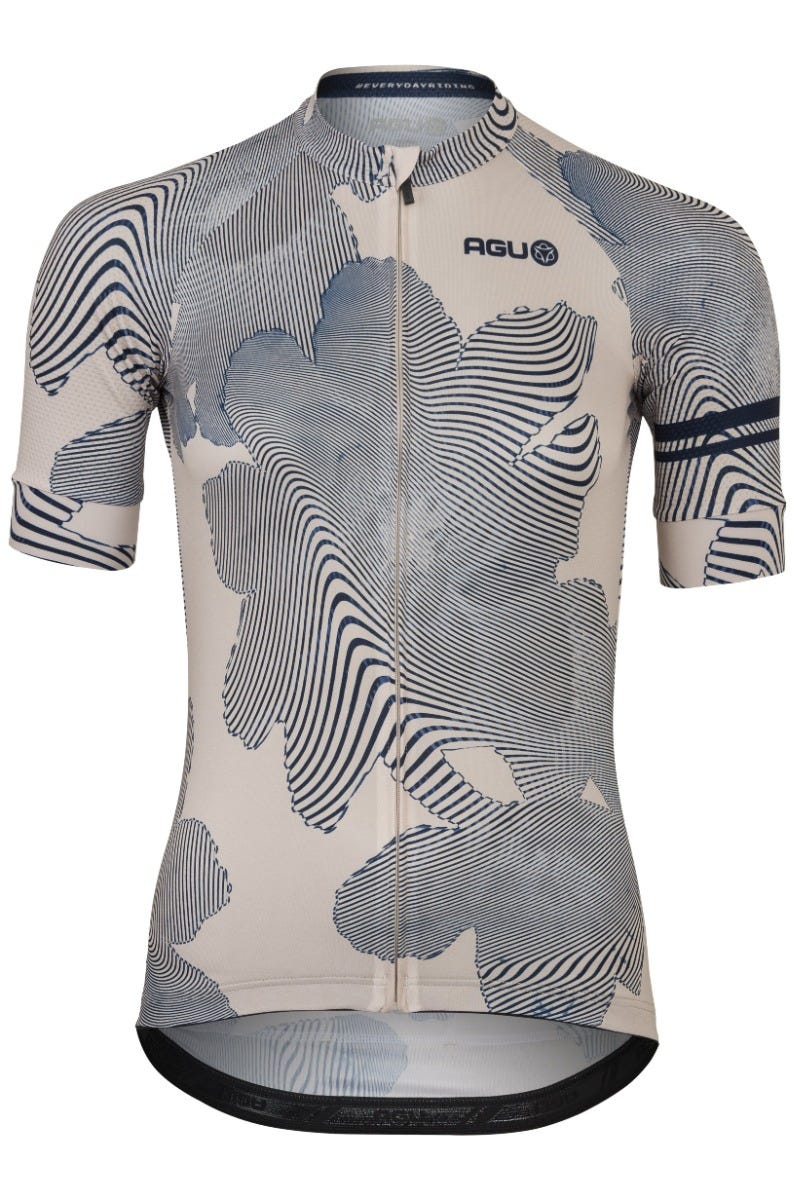 Striped flower fietsshirt essential dames