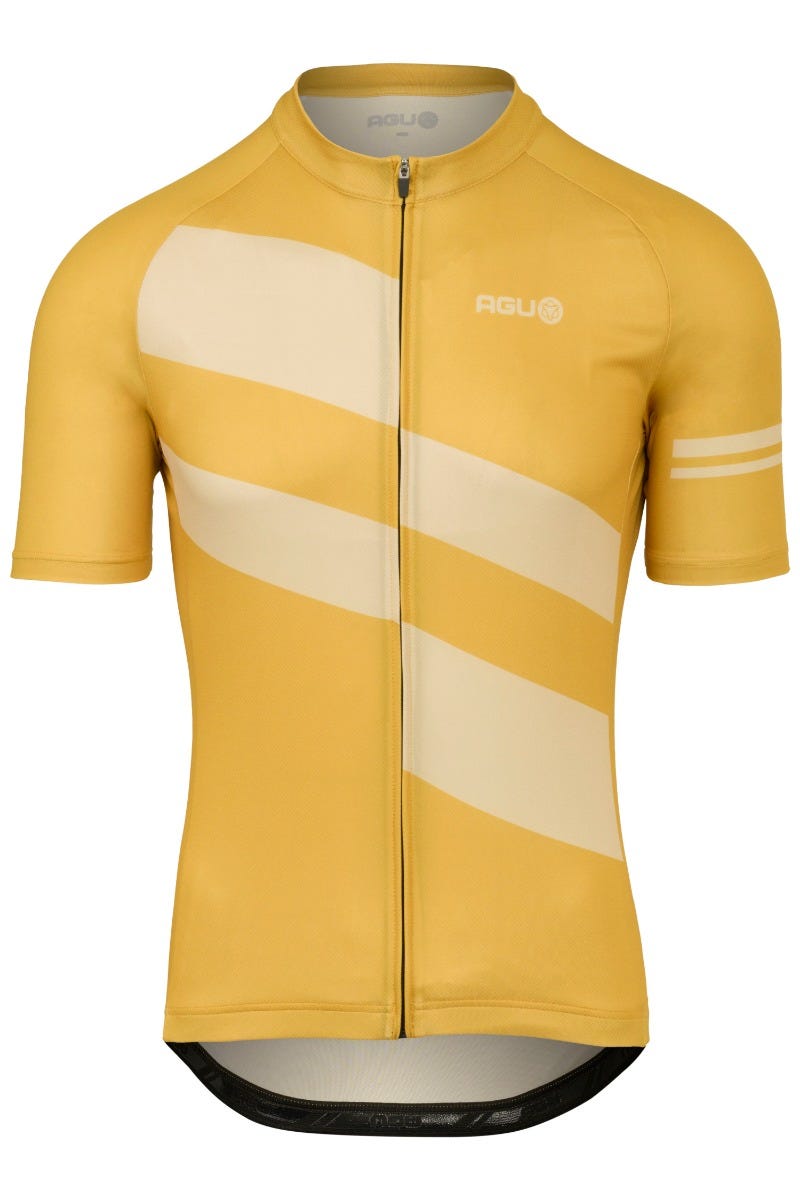 Diagonal stripes fietsshirt essential heren amber haze