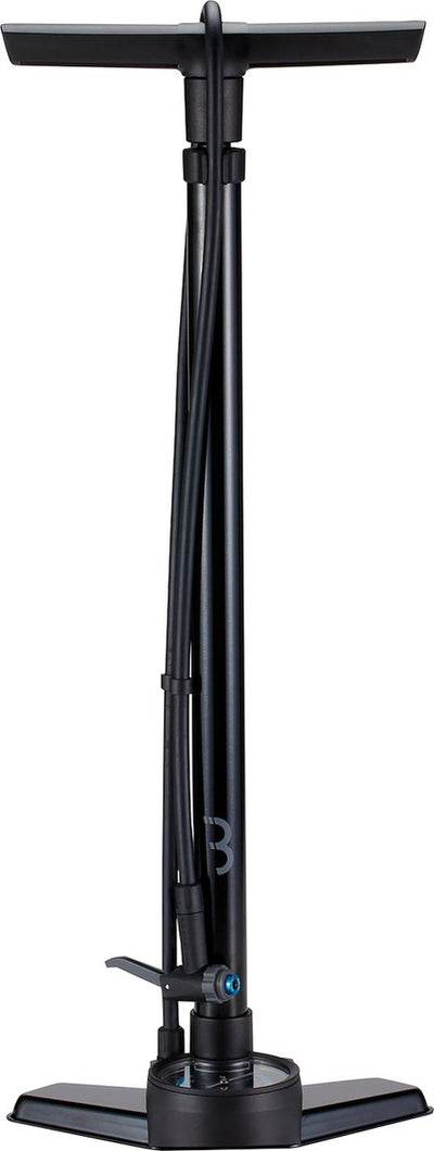 Bbb cycling airsmart fietspomp met drukmeter - vloerpomp presta, schräder en dunlop ventielen - 120 psi - zwart - bfp-42