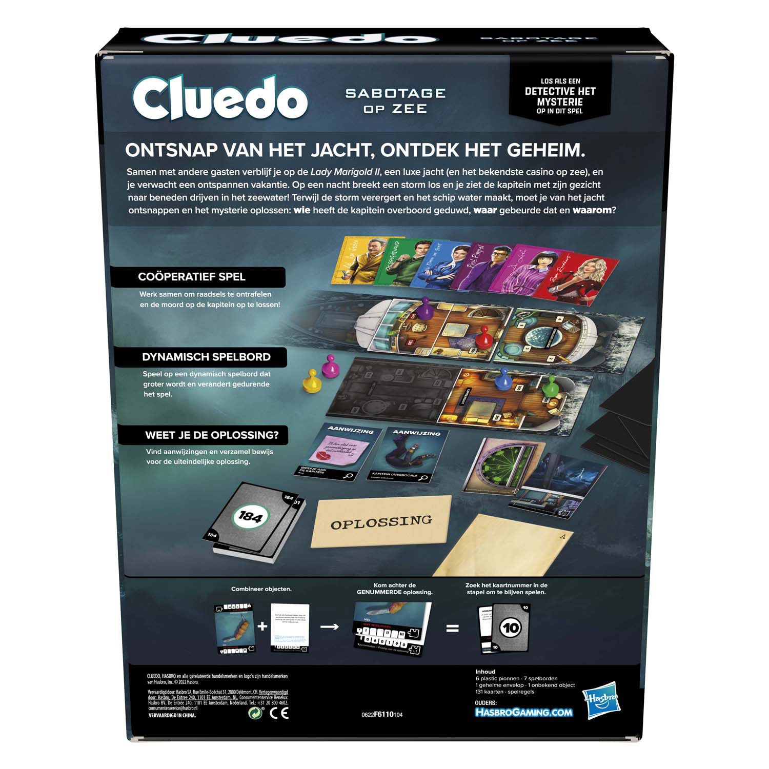 Hasbro cluedo escape sabotage op zee bordspel