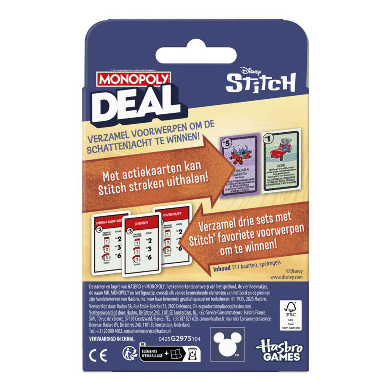 Hasbro monopoly deal disney stitch