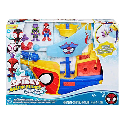 Hasbro spidey water-webs ahoy pirantenschip met bubbels - incl. bellenblaas