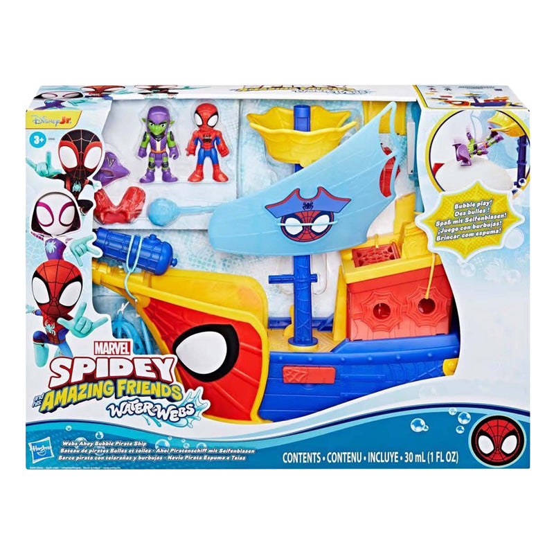 Spidey and his amazing friends spidey water-webs ahoy pirantenschip met bubbels - incl. bellenblaas
