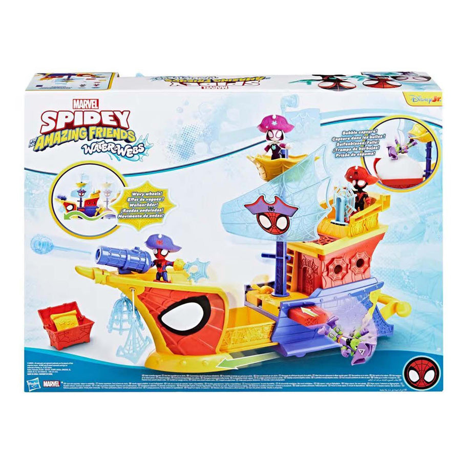 Spidey and his amazing friends spidey water-webs ahoy pirantenschip met bubbels - incl. bellenblaas