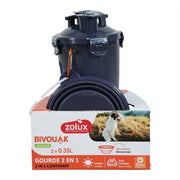 Zolux bvk 2in1 reisset fles met voerbak en drinkbak blauw - afbeelding 2