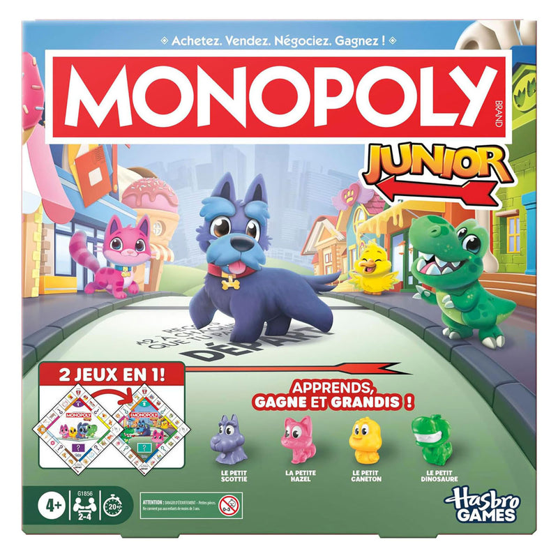 Monopoly junior-bordspel - 2 spellen in 1 - fransie editie