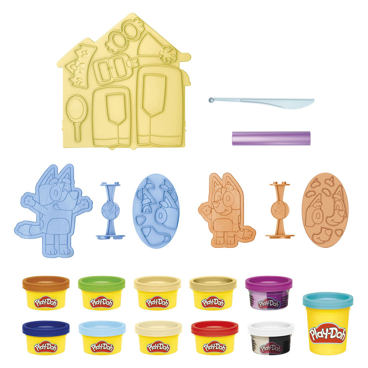 Play-doh speelset bluey verkleed met 11 potten boetseerklei