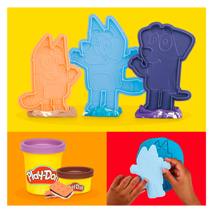 Play-doh bluey gaat kamperen speel set - 6 kleipotjes