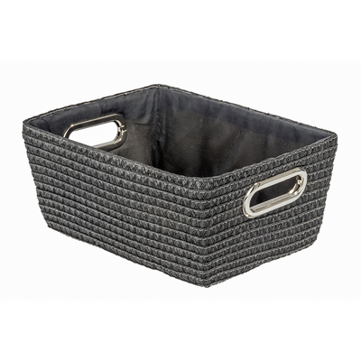 Wenko 1064950 - opbergmandje chromo zwart | 2 stuks