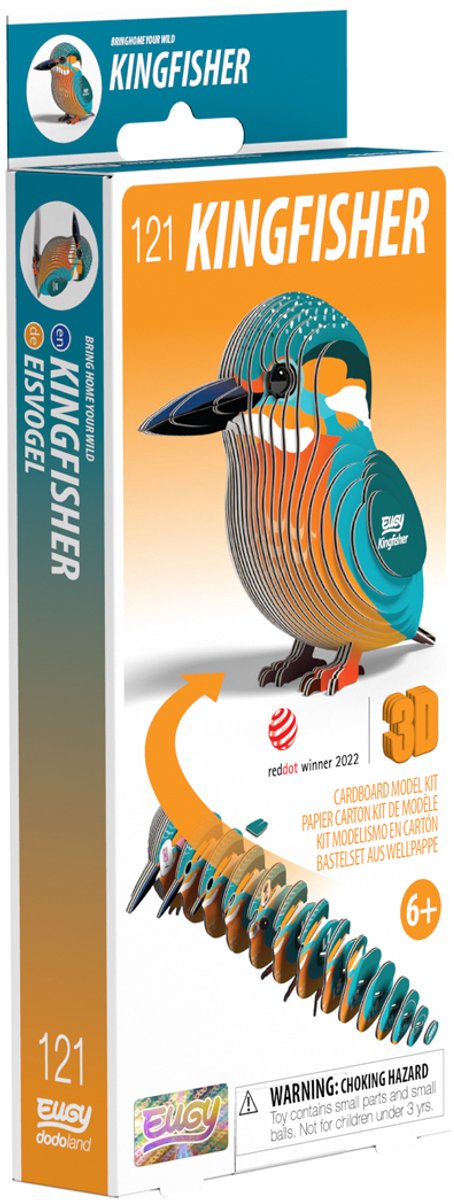 Eugy 3d puzzel - ijsvogel - vogels - duurzaam - verzamel ze allemaal - 6 jaar