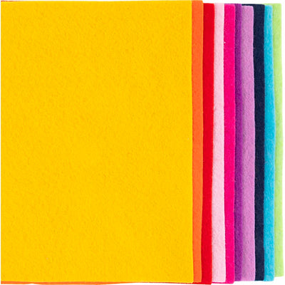 Creativ company hobbyvilt a4 dikte 2mm kleurrijk - 10st.