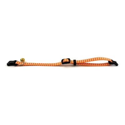 Happy pet tabby patch halsband kat ruit oranje