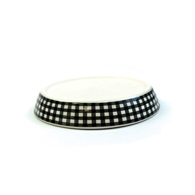 Happy pet tabby patch voerbak kat ruit keramisch zwart wit