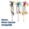 Happy pet tabby patch kattenhengel met lint en veren assorti