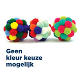 Happy pet tabby patch pom pom bal assorti - afbeelding 1