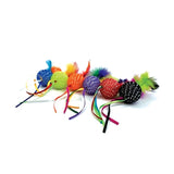 Happy pet tabby patch glitterbal met ratel en veren - afbeelding 3