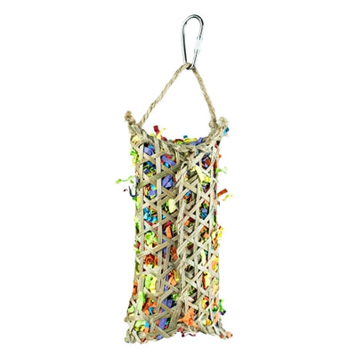Back zoo nature parakeet woven bamboo pouch