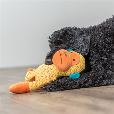 Trixie aap stof geel oranje