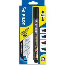 Permanent marker pilot 400 beitelvormige punt assorti pak 4 stuks