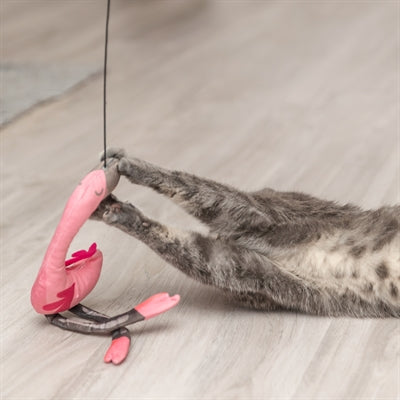 Trixie kattenhengel telescopisch grote katten met flamingo roze