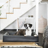 Bia bed kunstleer hoes hondenmand zwart