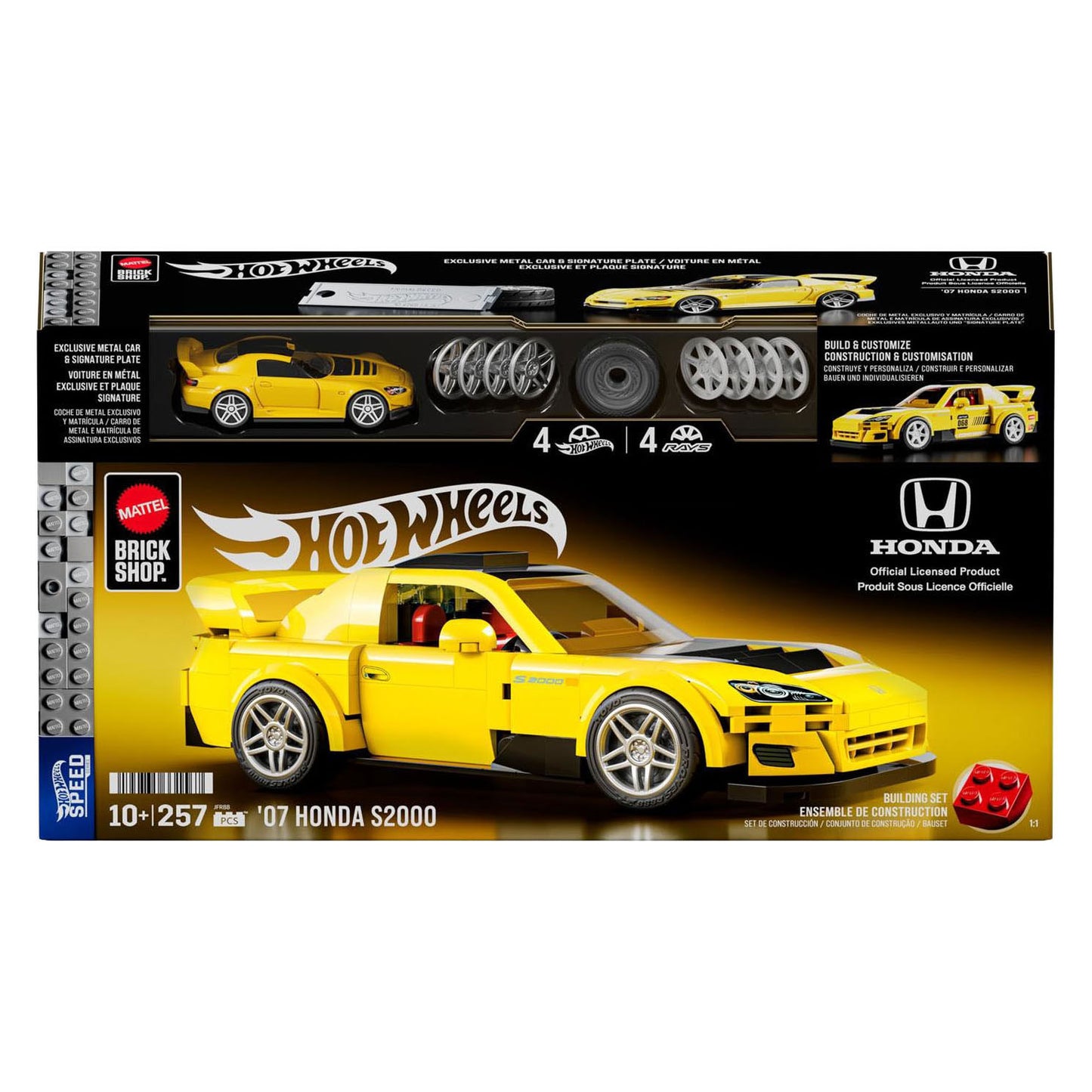 Hot wheels brick shop speed series 2007 honda s2000 1:32 bouwset - 257dlg.