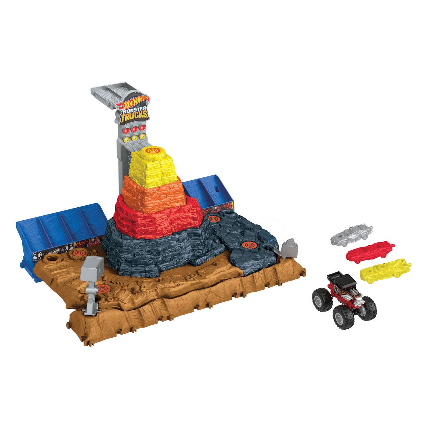 Mattel hot wheels arena smashers main event bone shaker's ultimate crush yard