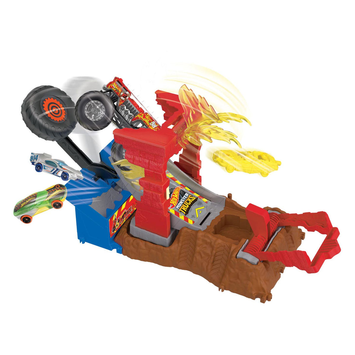 Hot Wheels Monster Trucks Arena Smash 5 Alarm Fire Crash Speelset