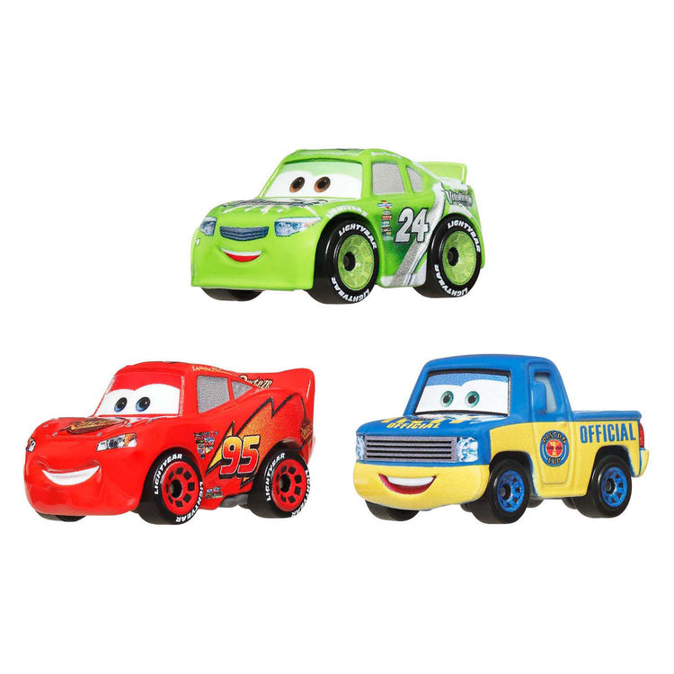 Mattel disney pixar cars mini racers auto's, 3st.