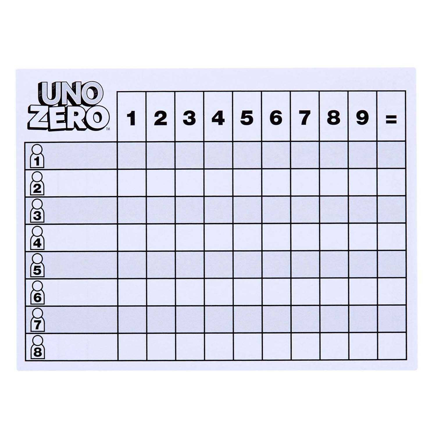 Mattel games uno zero kaartspel