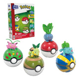 Mega bloks mega construx pokémon bouwset - bulbasaur, turtwig, hoppip en oddish - afbeelding 1