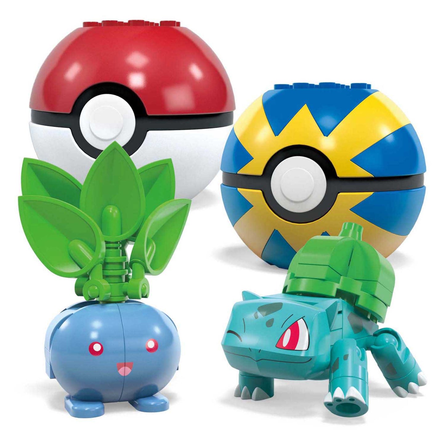 Mega bloks mega construx pokémon bouwset - bulbasaur, turtwig, hoppip en oddish