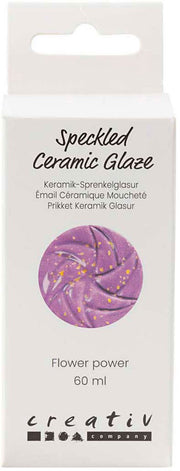Creativ company gespikkeld keramiek glazuur 999-1060 c dekkend flower power - 60ml - afbeelding 1