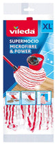 Vileda supermocio microfiber power vervanging - 1 per verpakking - geschikt voor alle franjemopsystemen van
