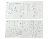 Decoris raamdecoratie kerstsokken kerstballen pvc wit 23x49cm - afbeelding 1