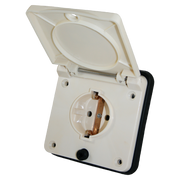 Schuko buiten wandcontactdoos beige voor caravan en camper - zonder verkoopverpakking - afbeelding 1