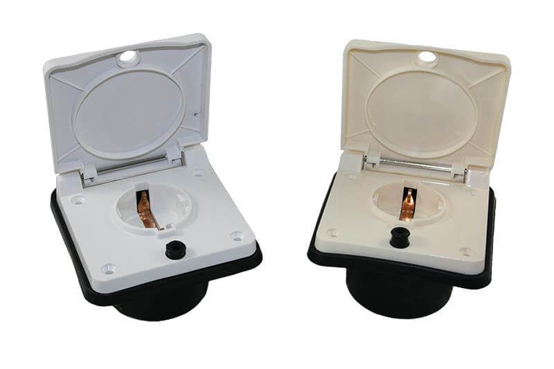 Schuko buiten wandcontactdoos beige voor caravan en camper - zonder verkoopverpakking