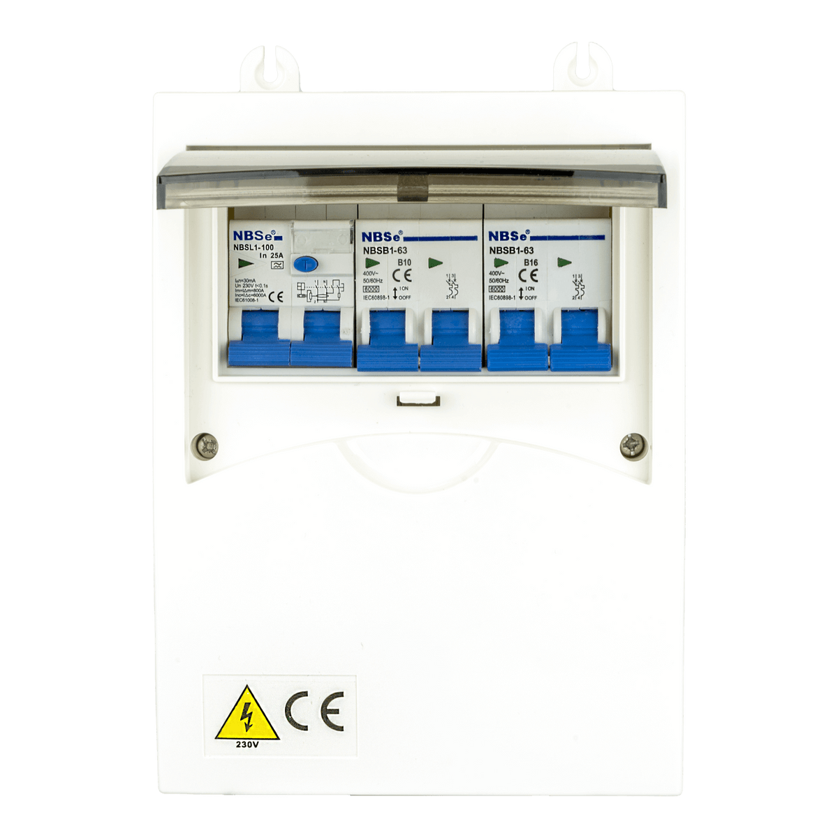 Ngk zekeriast 6-modules met dubbelpolige zekeringautomaten b10a en b16a en 30ma aardlekschakelaar