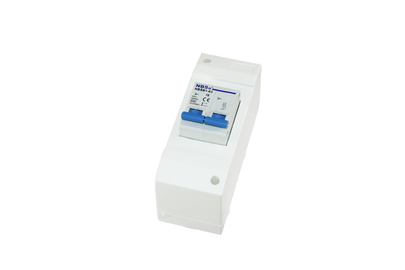 Ngk zekeriast 2-module met dubbelpolige zekeringautomaat b16a