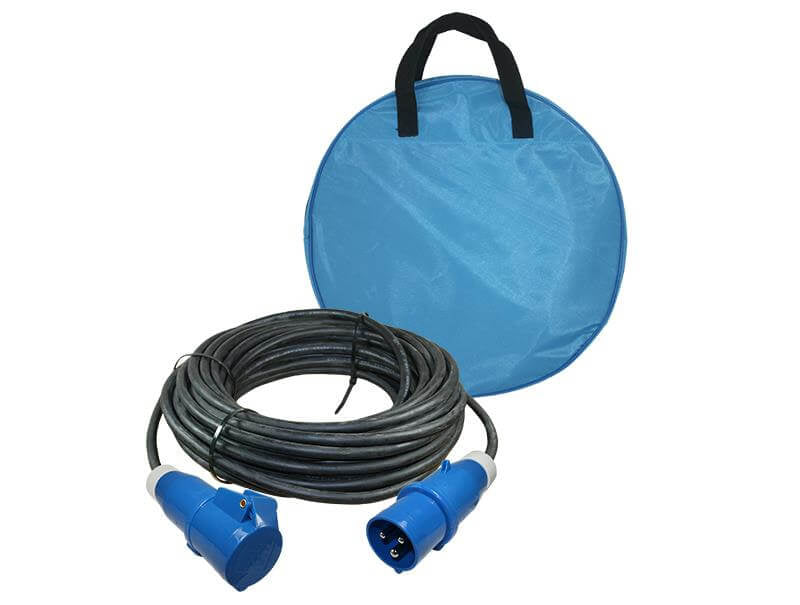 Ngk verleabel 25 meter neopreen 3x 1.5mm² - cee stekker en cee contrastekker - in kabeltas
