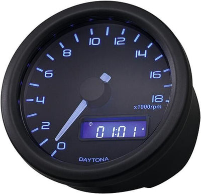 Daytona toerenteller velona 60 dark speedometer velona dark,b led-blue 18000 rpm