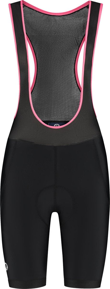 Rogelli core dames korte fietsbroek - bretels - zeem - zwart roze