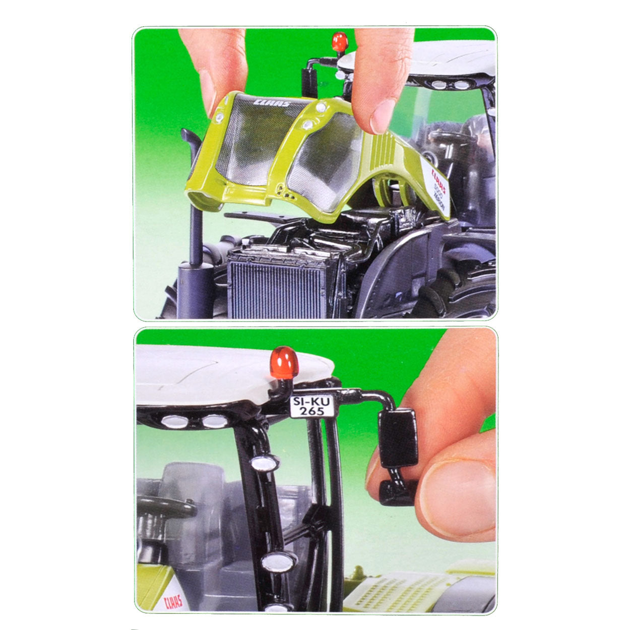 Siku 3271, claas xerion 5000 tractor, 1:32, metaal kunststof, groen, ackermann-besturing en trekhaak