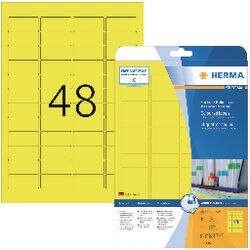 Gekleurde etiketten herma 4366 geel 45.7 x 21.2 mm 960 etiketten